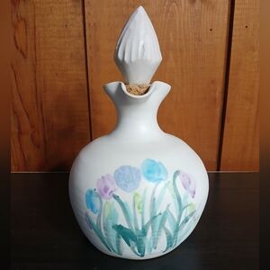 Flo Greig Studio Art Pottery Floral Decanter with Stopper